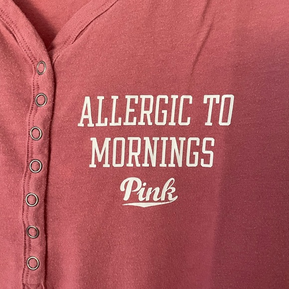 Victoria’s Secret Pink Allergic to Mornings pj lounge top - Picture 2 of 6